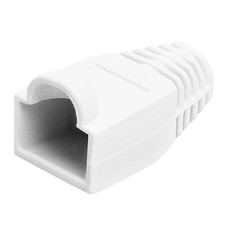 50Pcs White RJ45 Strain Relief Boots Cat5e Cat6 Ethernet Network Cable Plug Cap