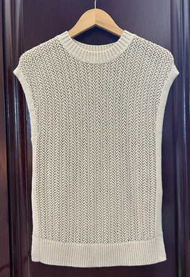 ALLSAINTS Zadie Tank Open Knit Sleeveless Sweater Top Metallic Thread Size Small