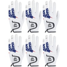 Men s Golf Gloves Left Hand 6 Pcs,Stylish USA Flag Pattern with All Weather Grip