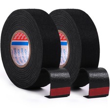 ZZJMCH 2 Rolls Black Wire Harness Cloth Tape, Speaker Wiring Harness Cloth
