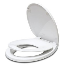 Round Toilet Seat with Built-In Toddler Training Seat
