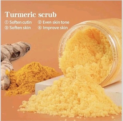  2x 13oz Jars Liyalan TURMERIC BODY SCRUB Detoxifying Brightening Dead Sea Salt