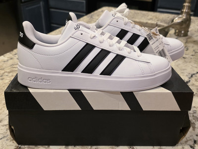 adidas Grand Court 2.0 White/Black Low Top Lace Up Men's Sneakers GW9195