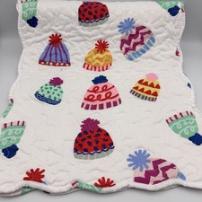 Vintage Quilted Table Runner Christmas Holiday Decor Two Sided 74x15