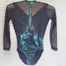 GK ELITE Gymnastics Leotard Swarovski RHINESTONE Bling COMPETITION Mesh AXS