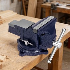 5" Heavy Duty Bench Vice Clamp Workbench Vise Anvil Swivel Base Jaw Grip