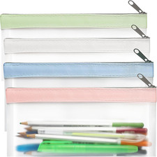 4 Pack Clear Pencil Pouch, Cute Pencil Case, Pencil Bag with Zipper Teen Porta