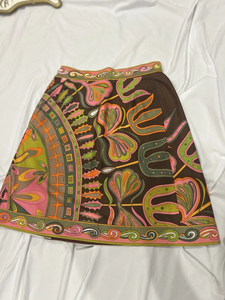 Vintage Emilio Pucci-Saks Fifth- A-Line Skirt – 1960s-Psychedelic Print - Image 2 of 3