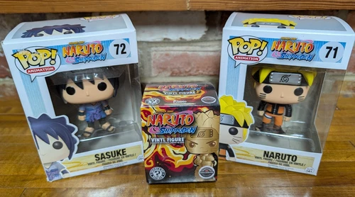 Naruto Shippuden Funko Pop! Lot (Naruto/Sasuke Vinyls, Mystery Mini GameStop Ex)