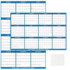 2026 Wall Calendar 24" x 36" Dry Erase Calendar for Wall from January 2026 to...