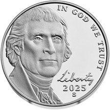 2025 S PROOF JEFFERSON LIBERTY NICKEL 5C Ultra Cameo 5C