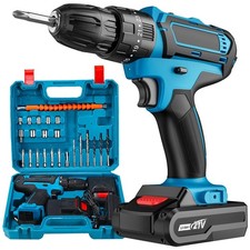2 Battery 21V Cordless Drill Combi Driver High Power Electric Screwdriver Set UK