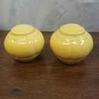 Fiesta Homer Laughlin Riviera Yellow Salt Pepper Shakers 30's - 40's Rare