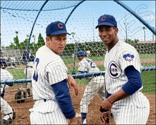 Ernie Banks Ron Santo Photo 8X10 - Chicago Cubs COLORIZED FREE SHIPPING
