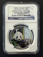 World Wildlife Fund 2015 Ct. Af.Rep. 100F  Giant Panda Silvered  ER PF70 UC