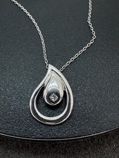 Sterling Silver Gems TV Preowned Diamond Necklace 0.038 Ct Diamond 18  