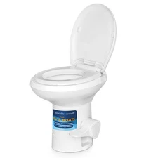 SereneLife Portable Gravity Flush Toilet High Profile with Foot Pedal Operation