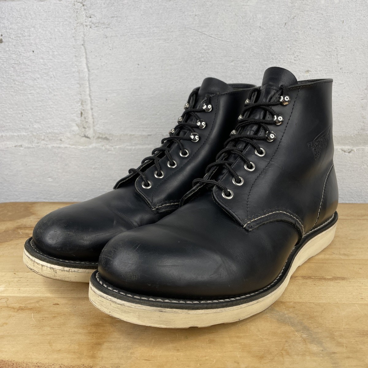 RED WING SHOES 8165 ブラック USA8.5 Red Wing Shoes Mens 9-E2 (Wide) 8165 Round Toe Boots 2nds