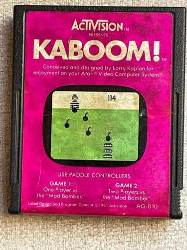 VINTAGE 1981 ACTIVISION ATARI KABOOM! VIDEO GAME CARTRIDGE TESTED & WORKS