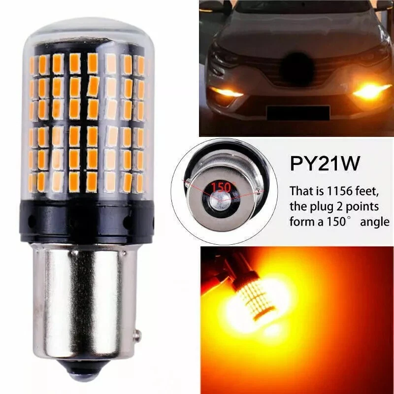 2X 581 Bau15s Py21w Led Indicator Amber Canbus Light Bulbs Signal 1156 Car Bulb - Image 4 of 4