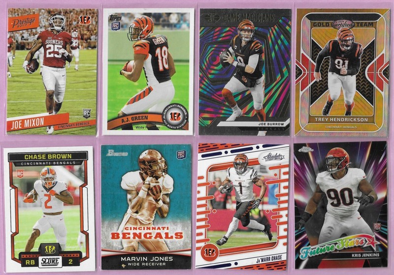 🏈 Cincinnati Bengals NFL Card Lot (63 Cards) – Burrow, Chase, Mixon, Rookies,+