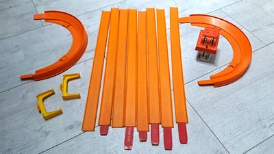 Hot Wheels Hot Turn Kurven Rennstrecke orange 1969 mit Rundenzähler