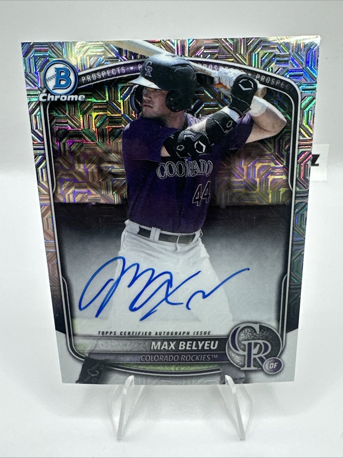2025 Bowman Draft - Chrome Prospect Autographs Max Belyeu #BMA-MB Mojo Refractor