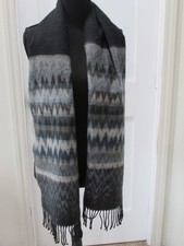 Cashmere Scarf 100 Hand Tailored Germany Vintage Dark multicolored 62" X 12"