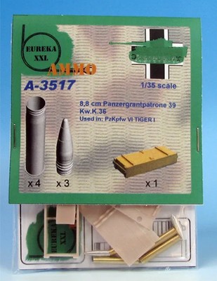 Eureka XXL A-3517 1/35 8.8cm KwK 36 Pzgr.39 APCBC Ammo Set