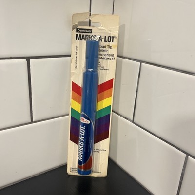 Vintage Dennison Marks-A-Lot Blue Permanent Broad Tip Marker NEW USA