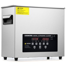 CREWORKS 6L Ultrasonic Cleaner with Control Panel 1-30 min. Timer Degas Mode