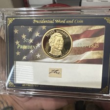 2025 JAMES MONROE A Word From The President Authenticated Word & Proof Coin /60