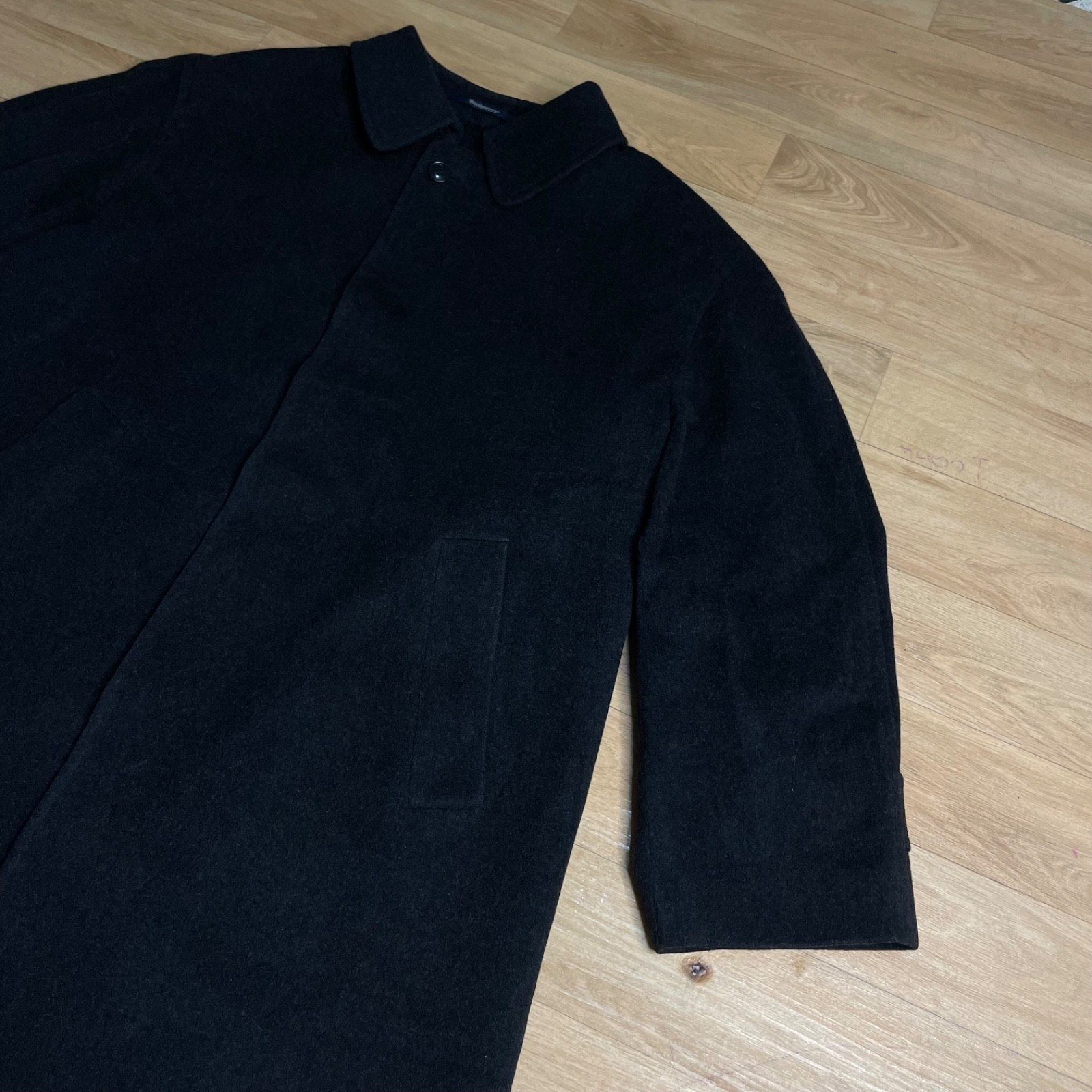 VINTAGE Burberry Trench Coat WINTER jacket VIRGIN WOOL men Black SIZE 40us M thumbnail 4