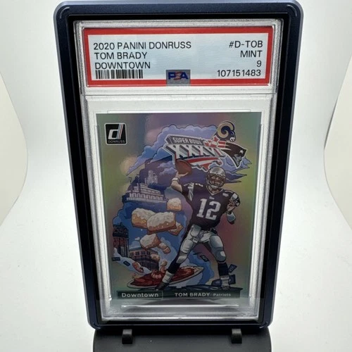 TOM BRADY PSA 9 2020 PANINI DONRUSS #D-TOB 1ST SUPER BOWL DOWNTOWN SSP PATRIOTS