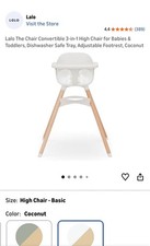 Lalo The Chair Convertible 3-in-1 High Chair White coconut