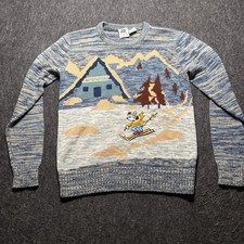 Mickey Mouse Sweater Size Small Walt Disney Vtg 70  s Acrylic Knit Embroider RARE