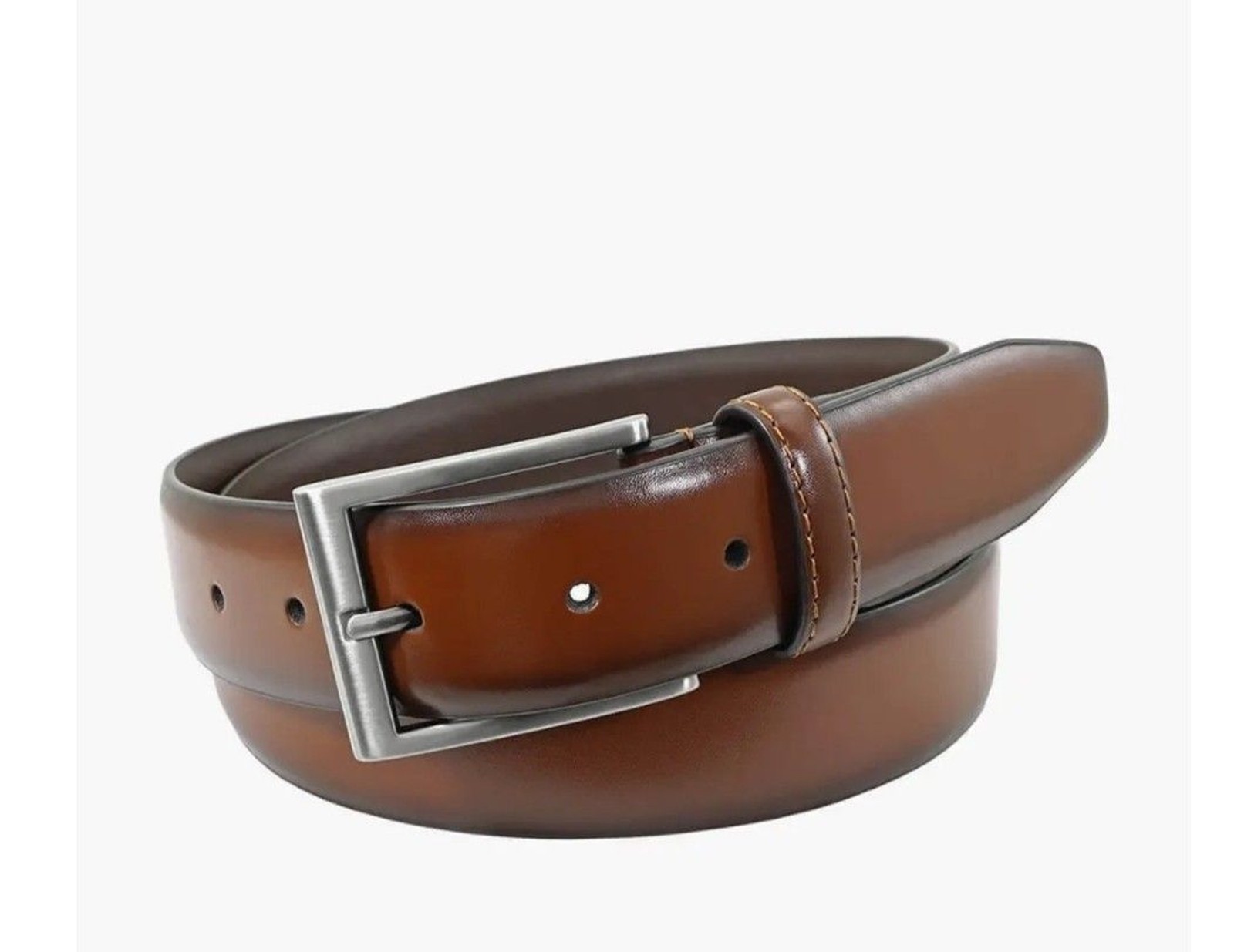 Mens Florsheim Carmine Brown Leather Belt - Sz 34 NWOT