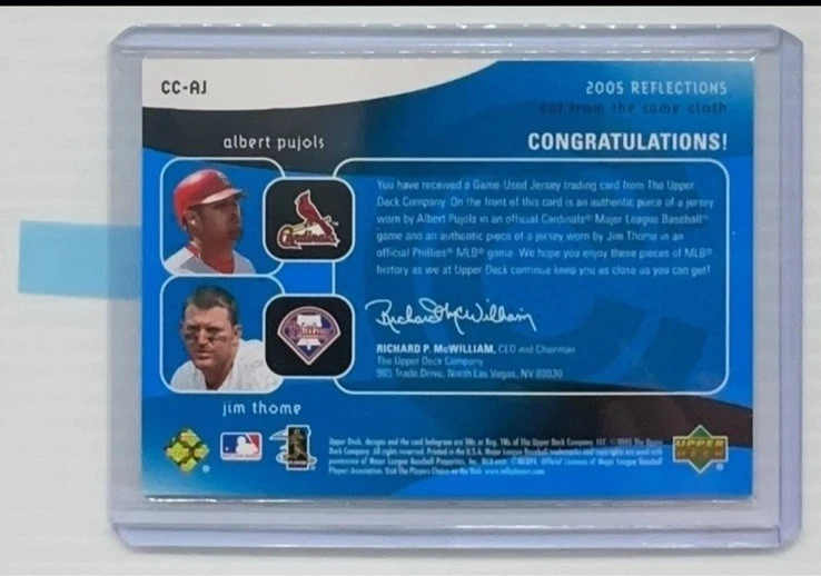 2005 Upper Deck Reflections - Cut from the Same Cloth Albert Pujols, Jim... - Image 2 of 2