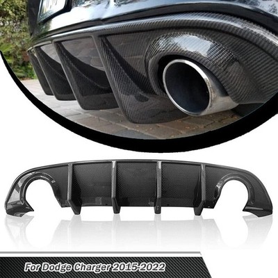 Carbon Fiber Style Rear Bumper Diffuser For 2015-2023 Dodge Charger Daytona SRT