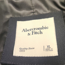 Abercrombie  Fitch Men  s Black Solid Blazer Notch Lapel 2-Button XL Reg