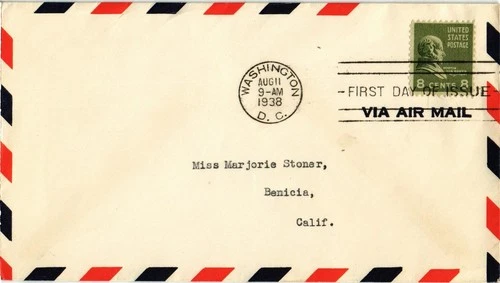 Dr Jim Stamps 8c Martin Van Buren SCott 813 First Day Issue Air Mail Cover