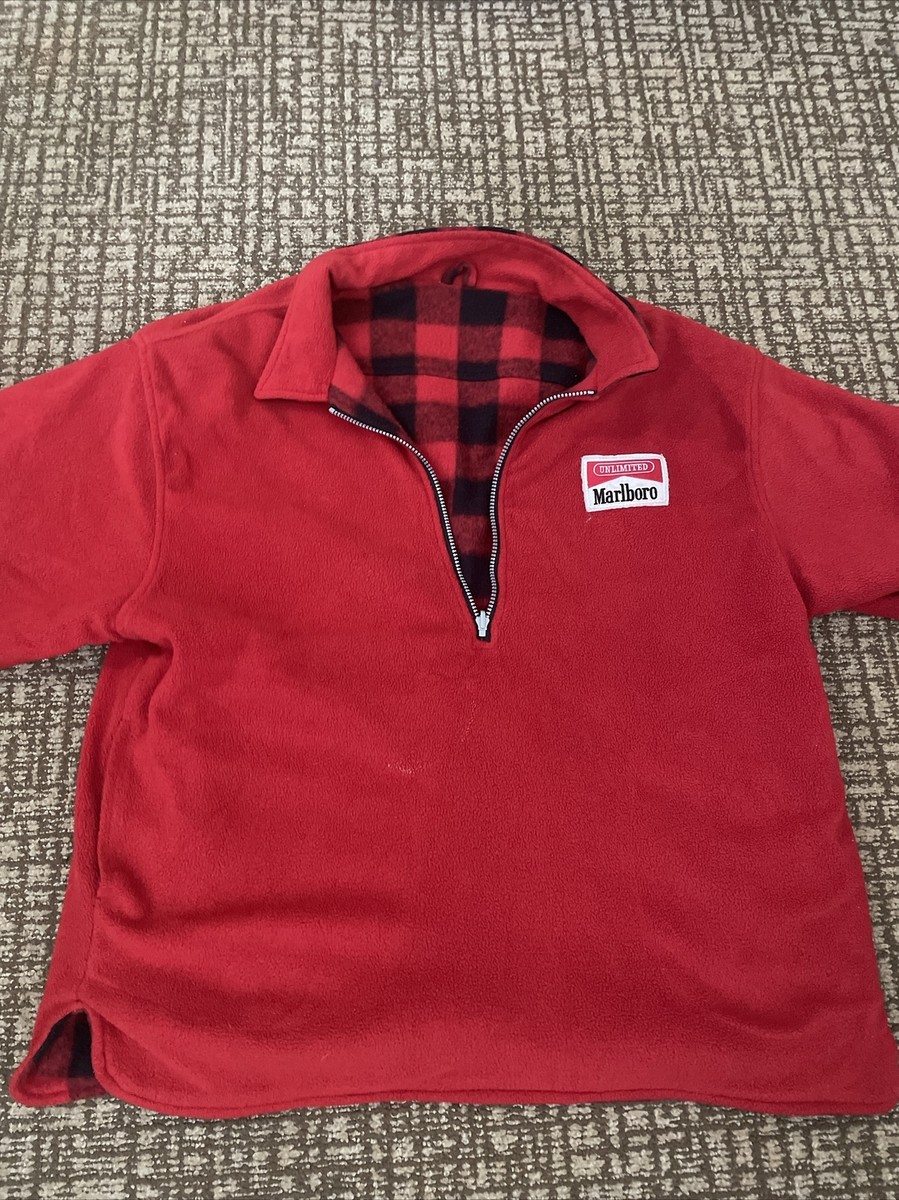 Marlboro Unlimited Half Zip Reversible Vintage Fleece Pullover