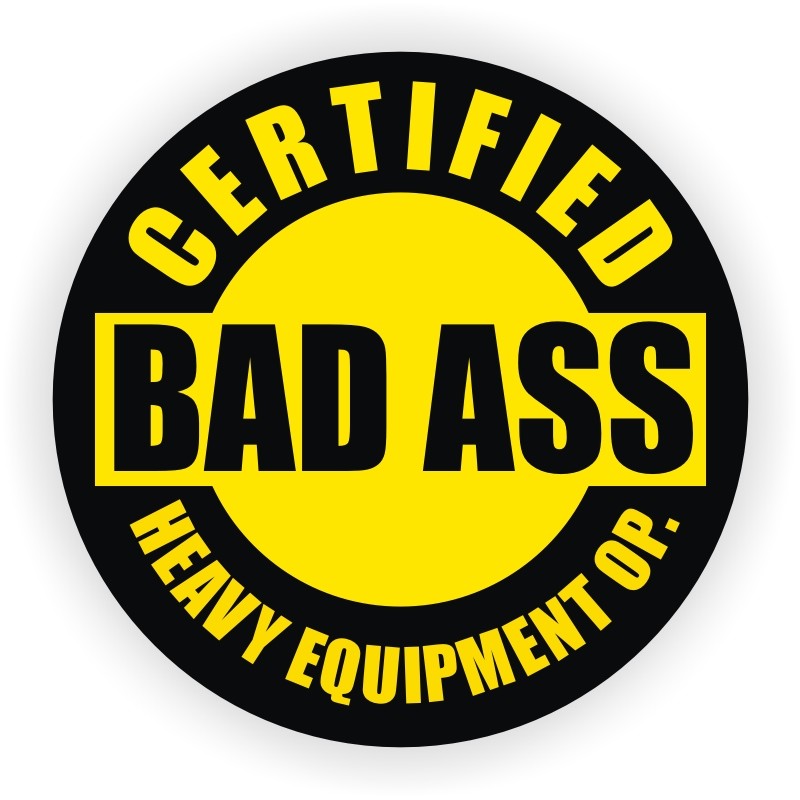 Operator Hard Hat Sticker Helmet Decal Excavator -ylw