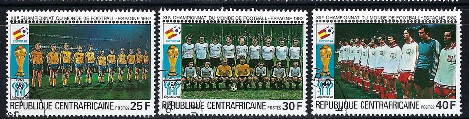 Central African Republic 1981 12v. CTO NH Soccer World Championship Spain '82 - Image 3 of 4
