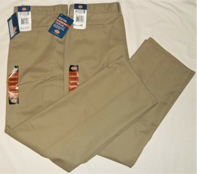LOT OF 2 NWT Boys DICKIES Khaki Pants Size 18 Husky / 34 x 32 Classic