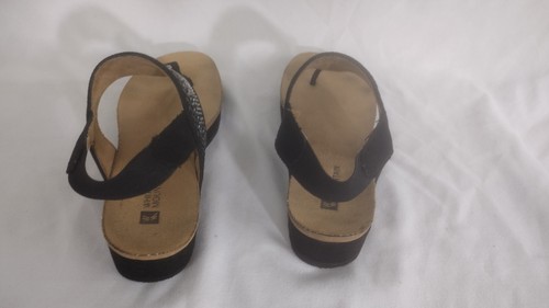 White Mountain Safari Gemmed Wedge Slingback Women's Sandals - Black 6.5M - Picture 9 of 10