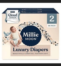 New Millie Moon Disposable Diapers Cloud Touch Softness Size 2 96 Pack