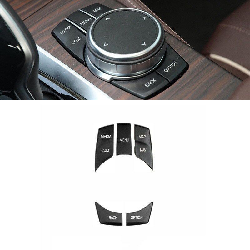 Ceramic-Look Media Control Knob For BMW X5 & X6 (E70/E71) - ABS, Dark Finish, Easy Install