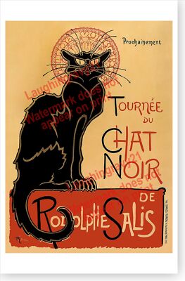 Black Cat La Chat Noir Paris France French Caberet Theophile