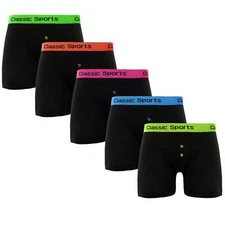 CLASSIC SPORTS BOXER HIPSTER NEON WAIST BAND UNDERWEAR SHORTS MENS PACK 3 6 9 12